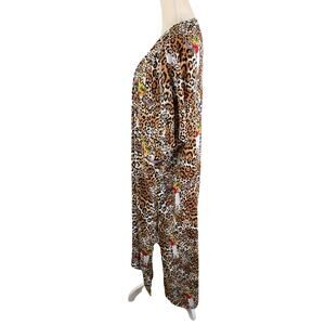 Berry N Cream Leopard Longhorn Duster Kimono Women's Size Small Animal Print